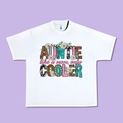 Auntie Like A Mom Only Cooler Urban Heavy Tee Designed By Texasbilliewilder
