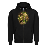 Black camouflage and leopard patch  4 Zipper Hoodie - BundleAndBundleShop