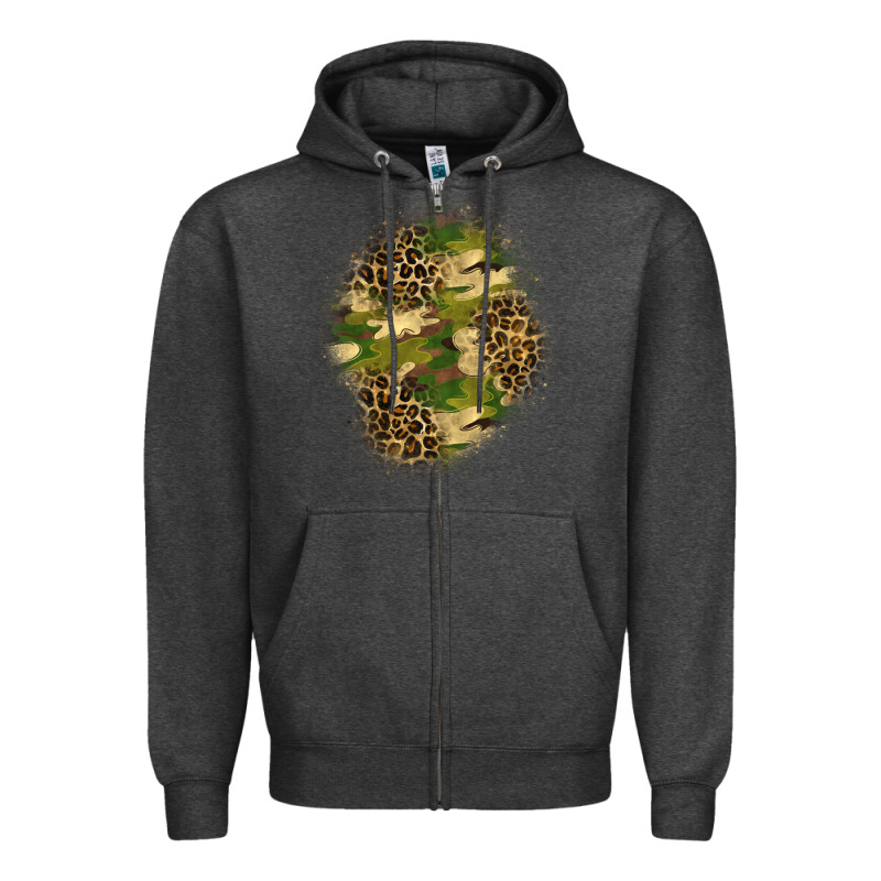 Camouflage And Leopard Patch  4 Zipper Hoodie by BundleAndBundleShop | Teevron