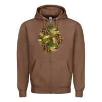Chestnut camouflage and leopard patch  4 Zipper Hoodie - BundleAndBundleShop