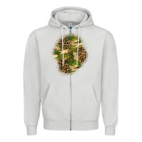 Dove Grey camouflage and leopard patch  4 Zipper Hoodie - BundleAndBundleShop