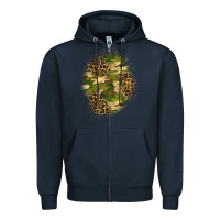 Navy camouflage and leopard patch  4 Zipper Hoodie - BundleAndBundleShop