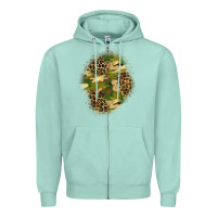 Seafoam camouflage and leopard patch  4 Zipper Hoodie - BundleAndBundleShop