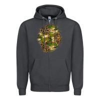 Smoke camouflage and leopard patch  4 Zipper Hoodie - BundleAndBundleShop