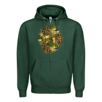 Sports Green camouflage and leopard patch  4 Zipper Hoodie - BundleAndBundleShop