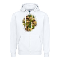 White camouflage and leopard patch  4 Zipper Hoodie - BundleAndBundleShop