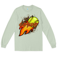 Matcha Softball game day leopard fire and ball Long Sleeve Tee - HowdyJamesFarm