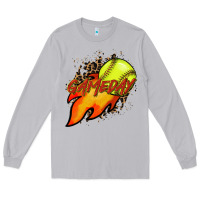Moon Dust Softball game day leopard fire and ball Long Sleeve Tee - HowdyJamesFarm