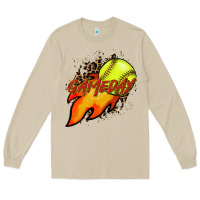 Mushroom Softball game day leopard fire and ball Long Sleeve Tee - HowdyJamesFarm