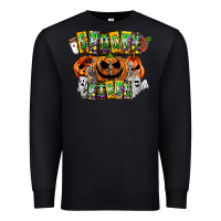 Black Spooky Vibes Premium Sweatshirt - CowhideDigitalArt