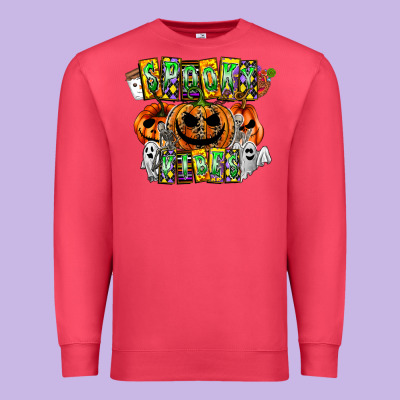 Spooky Vibes Premium Sweatshirt Designed By Cowhidedigitalart