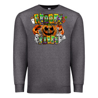 Charcoal Heather Spooky Vibes Premium Sweatshirt - CowhideDigitalArt