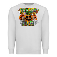 Dove Grey Spooky Vibes Premium Sweatshirt - CowhideDigitalArt
