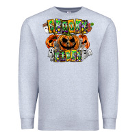 Heather Grey Spooky Vibes Premium Sweatshirt - CowhideDigitalArt