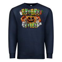 Navy Spooky Vibes Premium Sweatshirt - CowhideDigitalArt