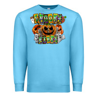Ocean Blue Spooky Vibes Premium Sweatshirt - CowhideDigitalArt
