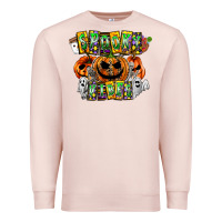 Pale Pink Spooky Vibes Premium Sweatshirt - CowhideDigitalArt