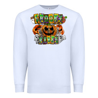 White Spooky Vibes Premium Sweatshirt - CowhideDigitalArt