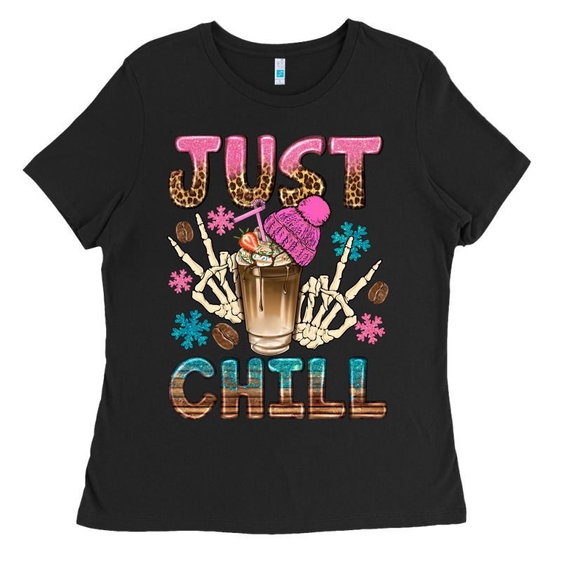 Just Chill With Coffee Bean Bbs Ladies Tee by BundleAndBundleShop | Teevron