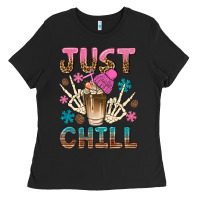 Black just chill with coffee bean bbs Ladies Tee - BundleAndBundleShop