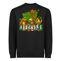 Black St. Patrick's Arkansas Heavyweight Sweatshirt - OliviaCreatesArt
