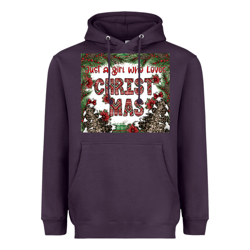 Just A Girl Who Loves Christmas Heavyweight Hoodie by CowhideDigitalArt | Teevron