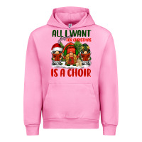 Fuchsia Pink all i want for christmas is a choir Urban Hoodie - BarkalooDesign