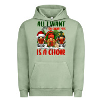 Pigment Oil Green all i want for christmas is a choir Urban Hoodie - BarkalooDesign