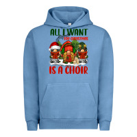 Pigment Pebble Blue all i want for christmas is a choir Urban Hoodie - BarkalooDesign