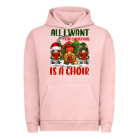 Pigment Salmon all i want for christmas is a choir Urban Hoodie - BarkalooDesign