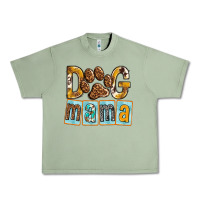 Oil Green Dog Mama with Paw Urban Heavy Tee - texasbilliewilder