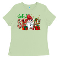 Matcha let it snow with snowman Ladies Tee - BundleAndBundleShop