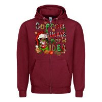 Burgundy coffee is always a good idea Zipper Hoodie - FaDigitalArtStudio
