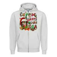Dove Grey coffee is always a good idea Zipper Hoodie - FaDigitalArtStudio