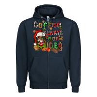 Navy coffee is always a good idea Zipper Hoodie - FaDigitalArtStudio