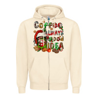 Sandshell coffee is always a good idea Zipper Hoodie - FaDigitalArtStudio