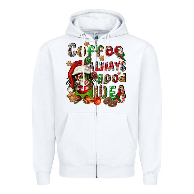 Coffee Is Always A Good Idea Zipper Hoodie by FaDigitalArtStudio | Teevron