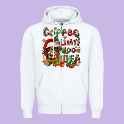 Coffee Is Always A Good Idea Zipper Hoodie Designed By Fadigitalartstudio