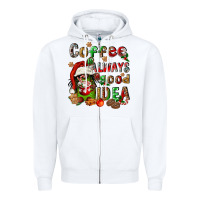 White coffee is always a good idea Zipper Hoodie - FaDigitalArtStudio