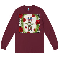 Burgundy mexican mom with roses Long Sleeve Tee - TumblerDesignByShophia