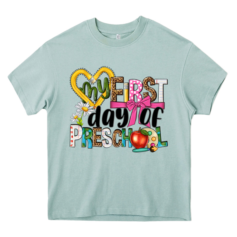 My First Day Of Preschool Heavy Core Tee by NancyCooperArtShop | Teevron