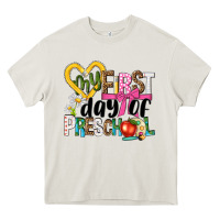Cream my first day of preschool Heavy Core Tee - NancyCooperArtShop