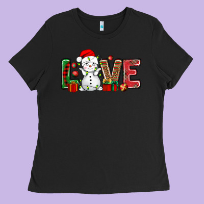 Love Snowman Bbs Ladies Tee Designed By Bundleandbundleshop