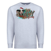 Heather Grey howdy christmas Premium Sweatshirt - CowhideDigitalArt