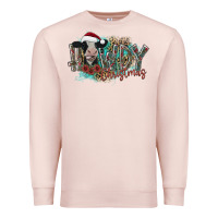 Pale Pink howdy christmas Premium Sweatshirt - CowhideDigitalArt