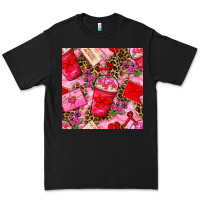 Black valentines day coffee cups and love letter with xoxo and leopard seaml Premium Tee - BundleAndBundleShop