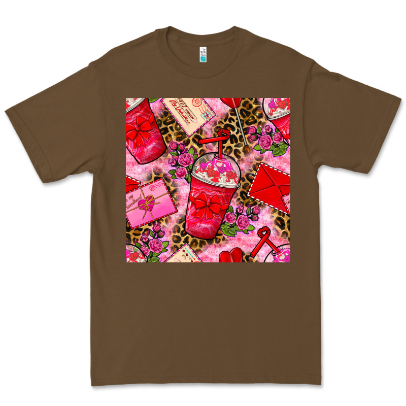 Valentines Day Coffee Cups And Love Letter With Xoxo And Leopard Seaml Premium Tee by BundleAndBundleShop | Teevron