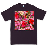 Plum valentines day coffee cups and love letter with xoxo and leopard seaml Premium Tee - BundleAndBundleShop