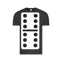 Vintage Black double six dominoes tshirt halloween costume 6 6 domino game t shirt Vintage Tee - baoMotion