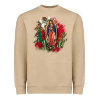 Mushroom Our Lady Of Guadalupe Mexican Flag Cactus Roses Heavyweight Sweatshirt - FaDigitalArtStudio